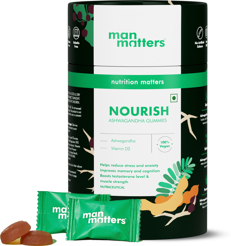 Man Matters Ashwagandha Gummies with KSM 66 Ashwagandha | Stress Relief, Immunity Booster(60 No)