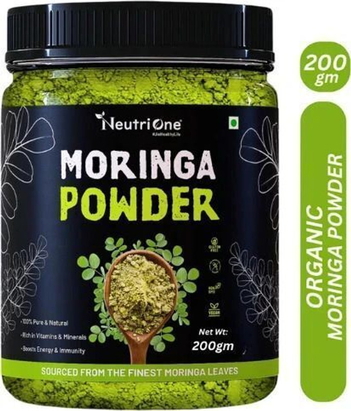 NeutriOne Organic Moringa Leaf Powder for Weight Loss 100% Natural For Hair|Skin|Superfood(200 g)