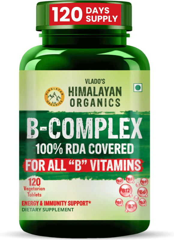 Vlado's Himalayan Organics B- Complex Supplement to Support Cognitive Health - 120 Veg Tablets(120 Tablets)