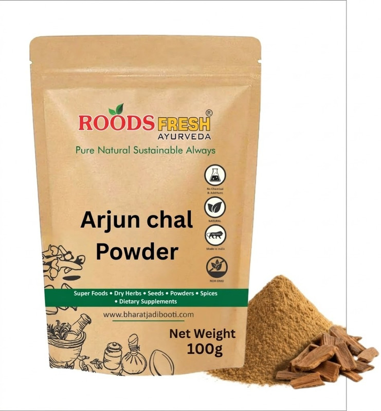 Roods Fresh Natural Arjun Chal Powder (100g) - Ayurvedic Heart Health Supplement(100 g)
