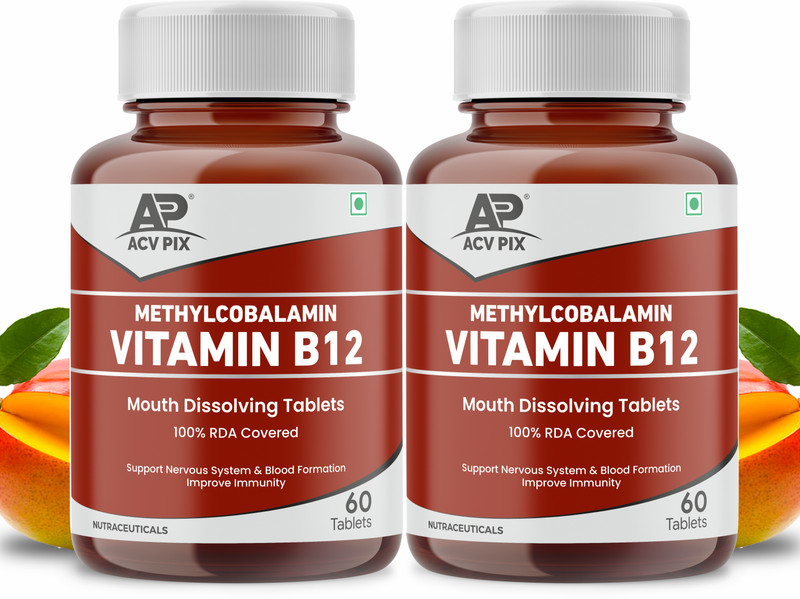 acv-pix Vitamin B12 methylcobalamine Mouth Dissolving Tablet(2 x 60 Tablets)