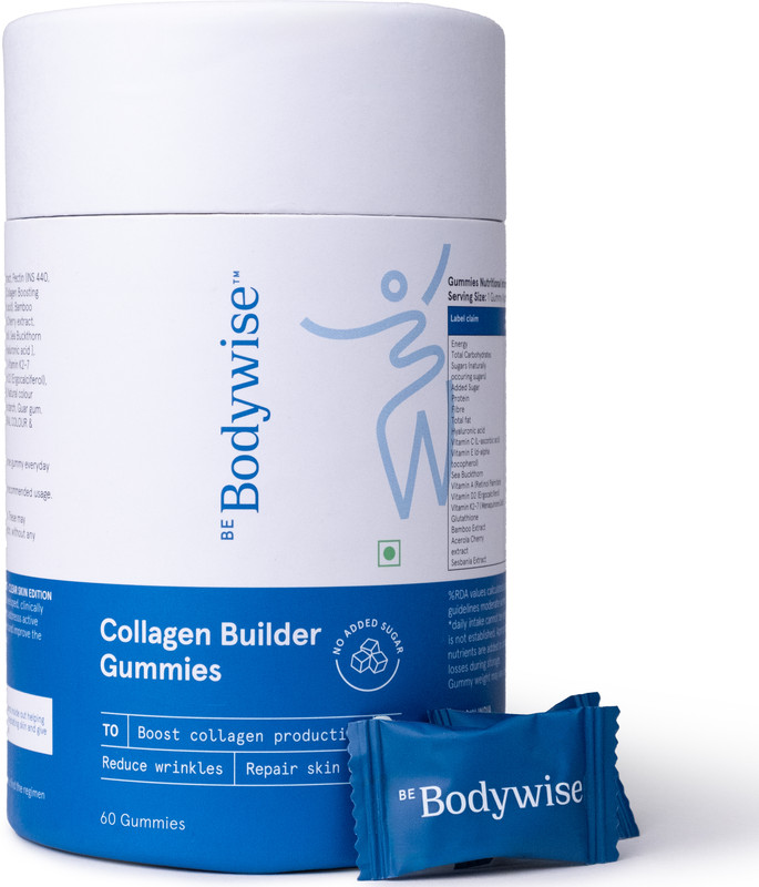 Bodywise Anti Ageing Collagen Skin Gummies | No Sugar | Collagen supplements for women(60 Tablets)