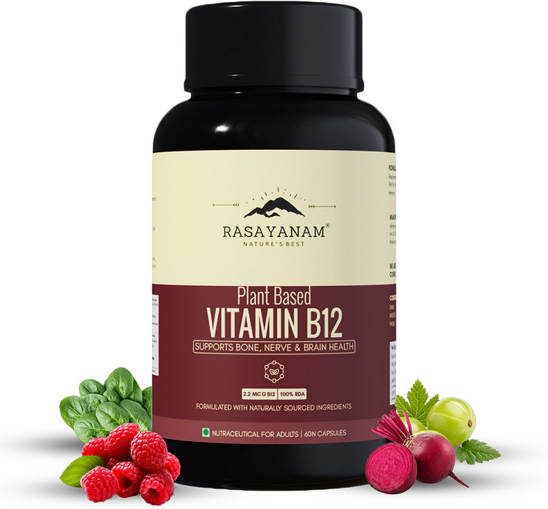 Rasayanam Plant Based Vitamin B12 (Cobalamin)| Supports Nervous System(60 Capsules)