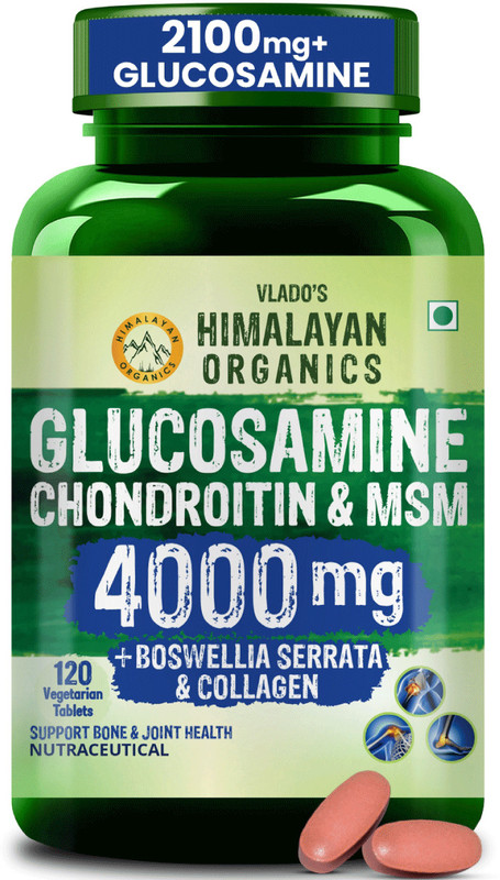 Vlado's Himalayan Organics Glucosamine HCL Chondroitin MSM Boswellia ( Pack of 1 )(90 Tablets)