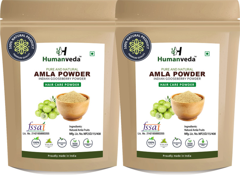 Humanveda Natural Amla Indian Gooseberry Powder For Hair Care(Pack of 2, 200 g)