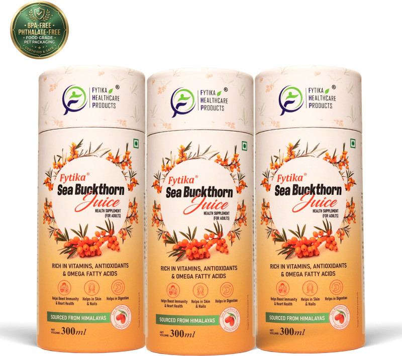 FYTIKA Sea Buckthorn Juice | Pulp Concentrate, For Men & Women | 300 ml(300 ml)