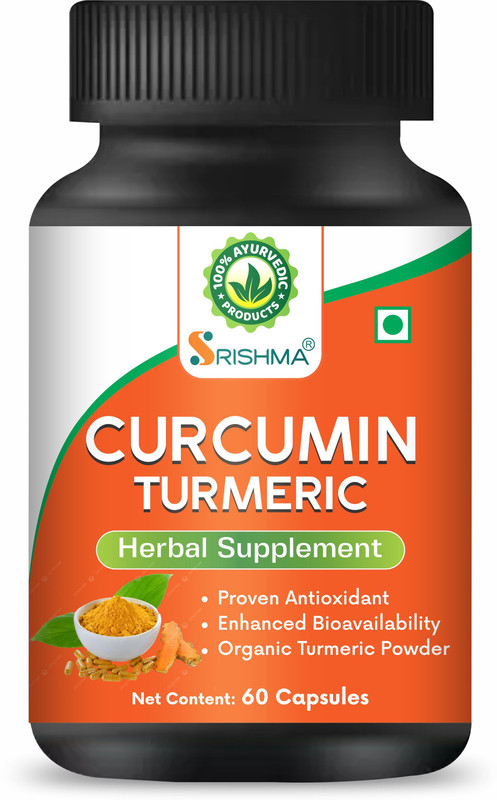 Srishma Curcumin Turmeric Herbal Supplement for Natural Antioxidant(60 Capsules)