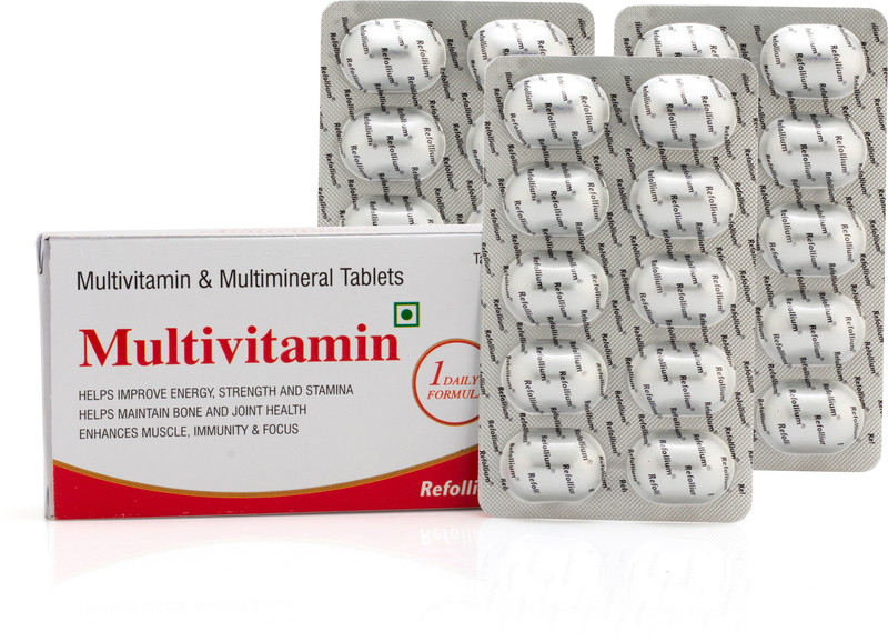 Refollium Multivitamin & Multimineral for Immunity, Strong Bones & Energy for Men & Women(30 Tablets)