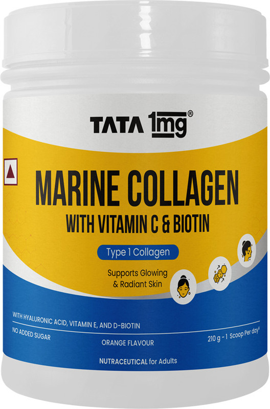 TATA 1mg Marine Collagen|With Collagen Peptide for Hydration & Strength for Skin(210 g)