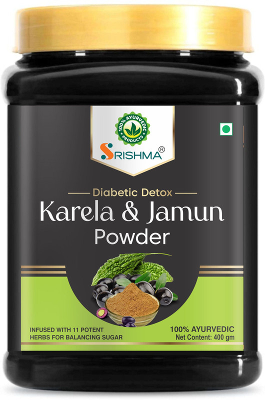 Srishma Karela Jamun Powder with 11 Potent Herbs for Maintaining Blood Sugar Levels(400 g)