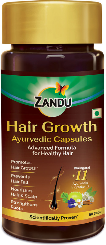ZANDU Ayurvedic Capsules, Scientifically Proven for Hair Growth(60 No)