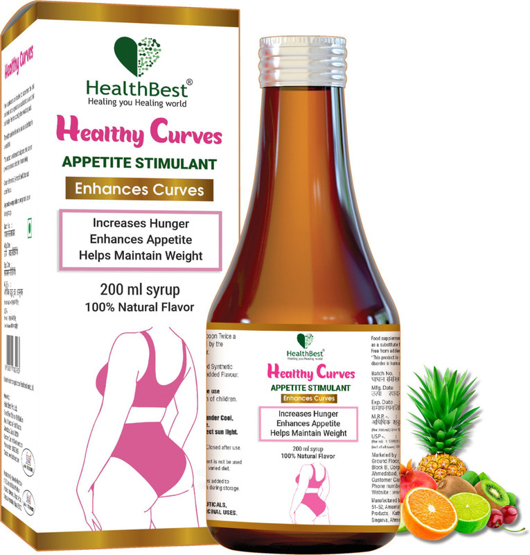HealthBest Weight Syrup For Women & Girls - Enhances Curves,Body Shape,Appetite,Metabolism(200 ml)