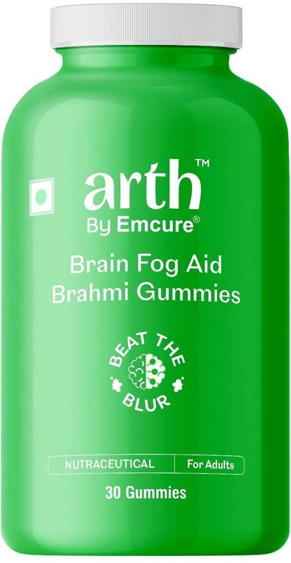 ARTH Brahmi Gummies - Brain Fog Aid | Blackberry Flavour | 300mg Bacopa monnieri(30 No)