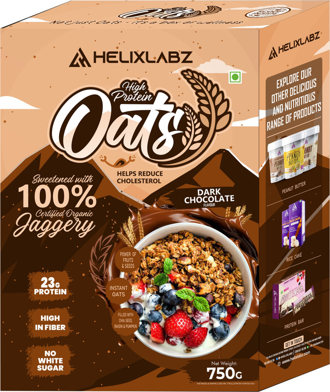 HELIXLABZ High Protein 100% Jaggery Oats(0.75 kg)