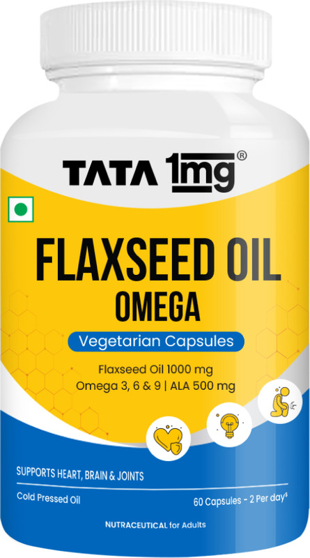 TATA 1mg Flaxseed Oil 1000mg Omega 3(60 Capsules)