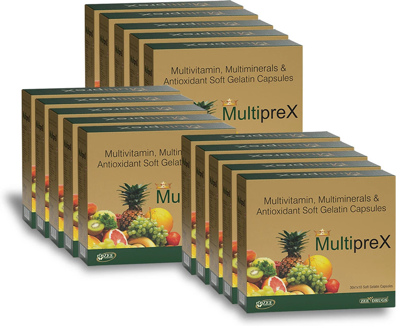 Multiprex Multivitamin & Multimineral Capsules Boost Overall Wellness-Pack of 10(10 x 10 Capsules)