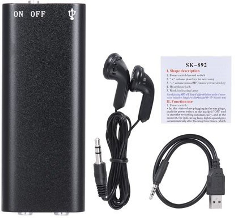OSHSIZ 4K Sound Quality Voice Recorder Mini Device 8 GB Voice Recorder(0 inch Display)