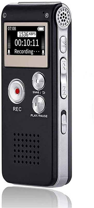 TOTAL 16GB Voice Recorder with Playback for Lectures - USB Rechargeable 16 GB Voice Recorder(3.3 inch Display)
