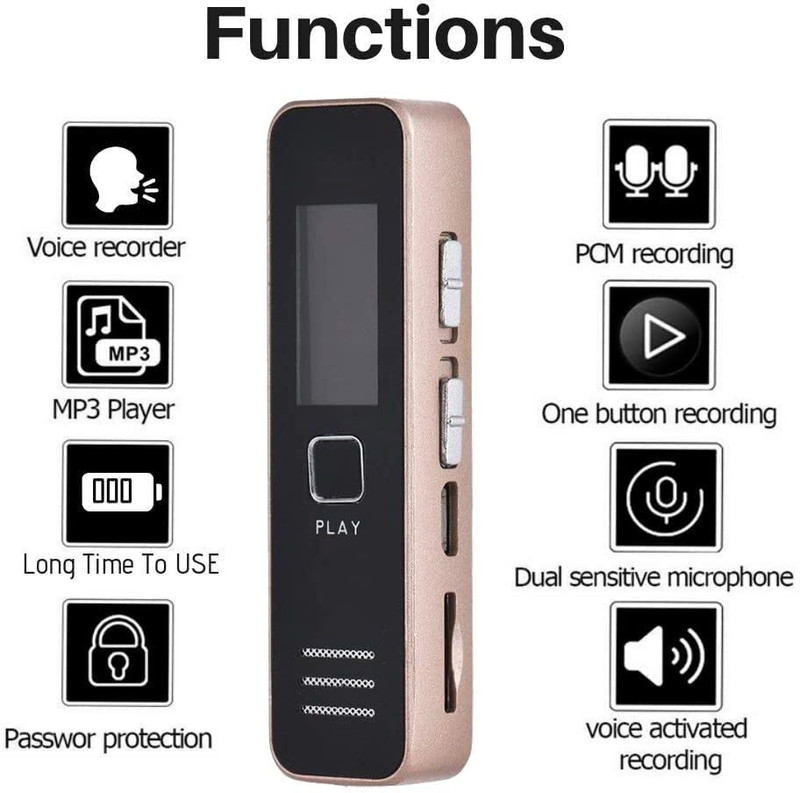 SATTOBISION Mini Digital Professional Voice Recorder with 32GB SD Card, Voice Activated 32 GB Voice Recorder(0 inch Display)
