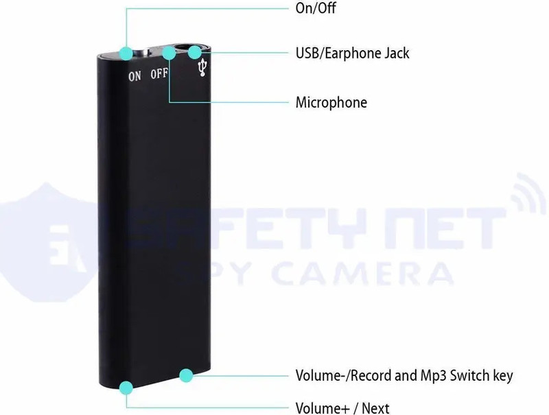 SNARIOVSN Compact Audio Spy Device – Long Battery, 8GB Storage 8 GB Voice Recorder(0 inch Display)