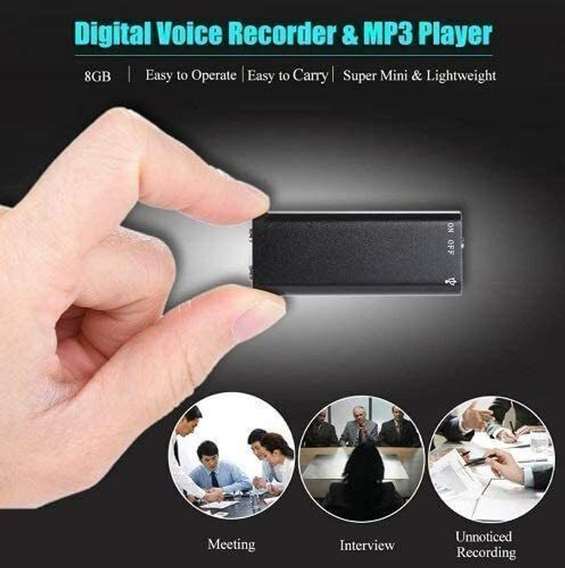 AAC Hidden Mic Voice Recorder – 8GB Memory, Portable 8 GB Voice Recorder(0 inch Display)