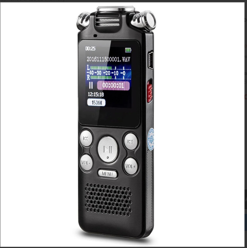 V88R Digital Voice Recorder 128GB, 3 Mic, Noise Reduction, Rechargeable Battery 32 GB Voice Recorder(1.5 inch Display)