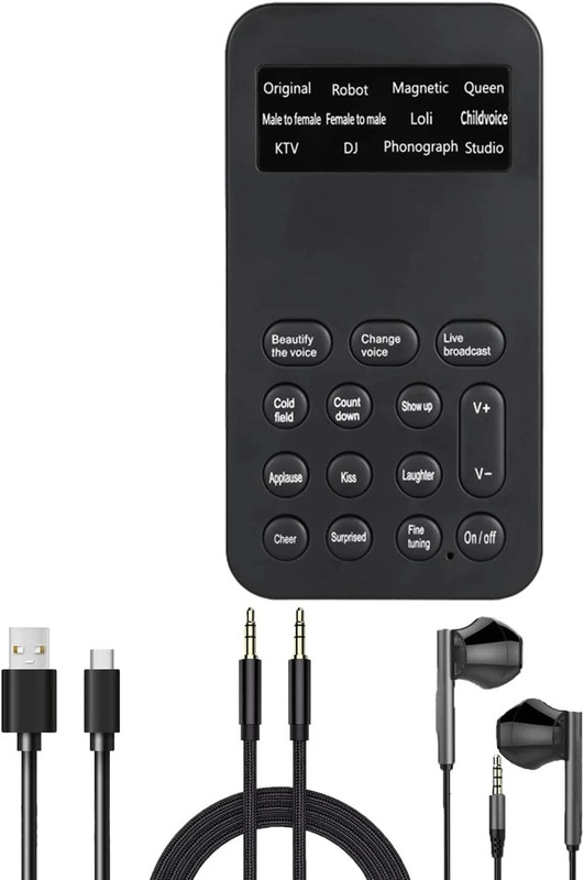 SPYTECTIFY Mini Voice Changer Sound Card for Computers, Sound Converter NA Voice Recorder(0 inch Display)