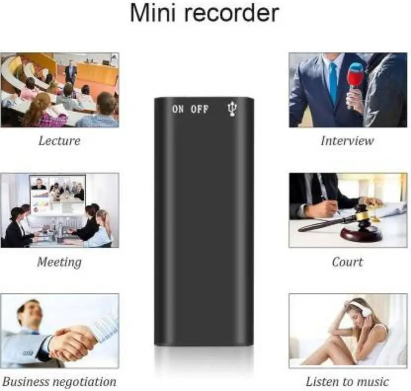 PERAMISYM Hidden Mic Voice Recorder – 8GB Memory, Portable 8 GB Voice Recorder(0 inch Display)