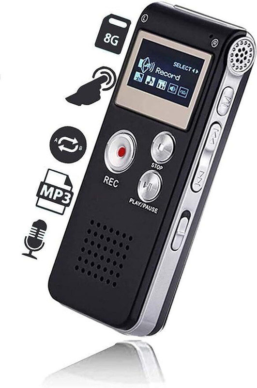 SPYTECTIFY Digital Voice Recorder 8GB, Audio Voice Activated MP3 Player 8 GB Voice Recorder(1 inch Display)