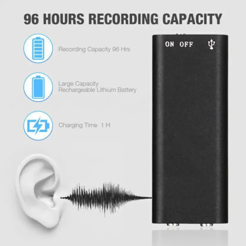 PERAMISYM Discreet Audio Recorder – 8GB Long Playback Time 8 GB Voice Recorder(0 inch Display)