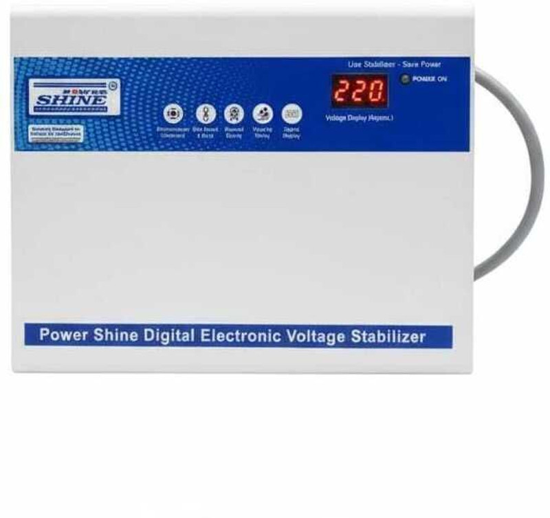 POWER SHINE 5KVA SPL (PS500 DD ITD SPL) DIGITAL ELECTRONIC VOLTAGE STABILIZER(WHITE AND BLUE)