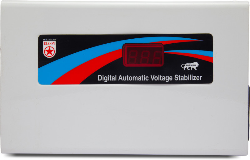 ELCON 500 ltrs Single/Double Door Fridge Stabilizer(130V-290V) Automatic Voltage Stabilizer(White)