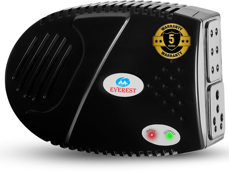 EVEREST ELS 100 LED TV Voltage Stabilizer Upto 72 Inch,Working Range:90V-290V | 5 years Warranty(Black)