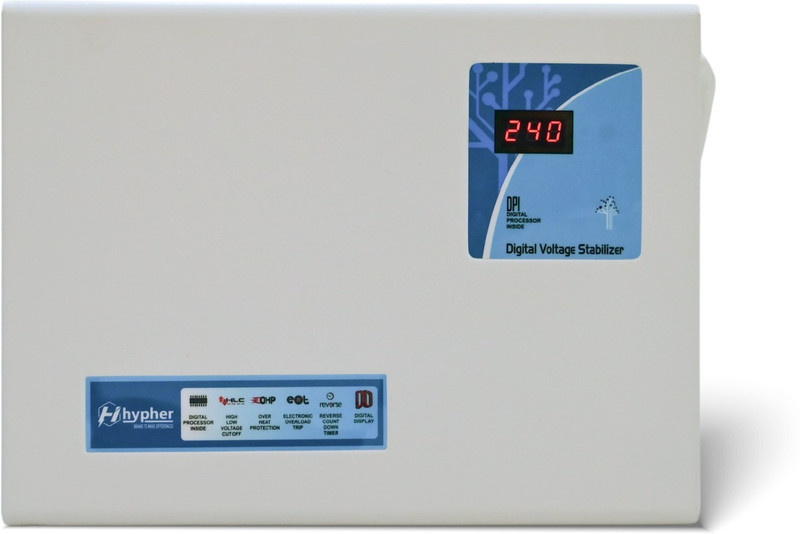 Hypher KAVACH 512 WORKING RANGE 120-280VA HEAVY DUTY FOR 2 TON AC 3 YEAR WARRANT VOLTAGE STABLIZER(White)