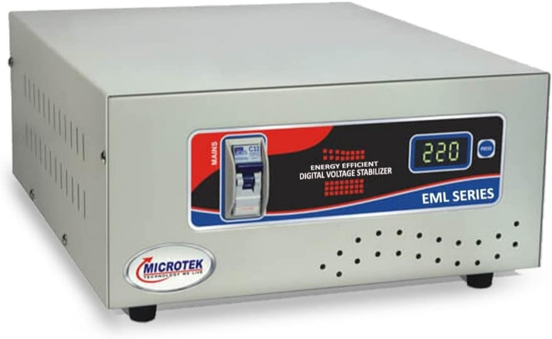 Microtek complete power solution EML3090 (90V-300V)3KVA Voltage stabilizer(Grey)