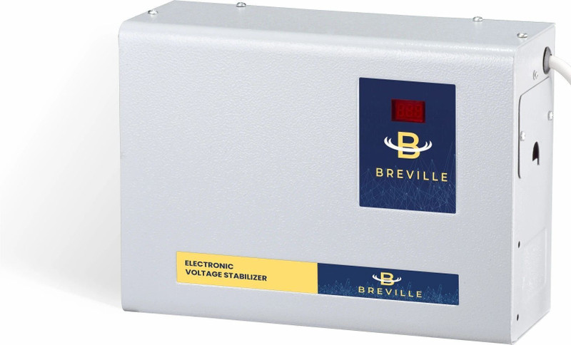 Breville VS490 Voltage Stabilizer (90V to 285V) 4kVA Wide Working Range best for Inverter AC, Split, Windows AC for 1.5 Ton(Grey)