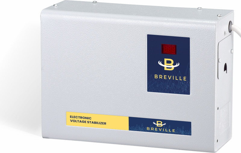 Breville VS4130 Voltage Stabilizer for 4kVA (130V to 285V) Wide Working Range best for Inverter AC, Split, Windows AC for 1.5 Ton(Grey)