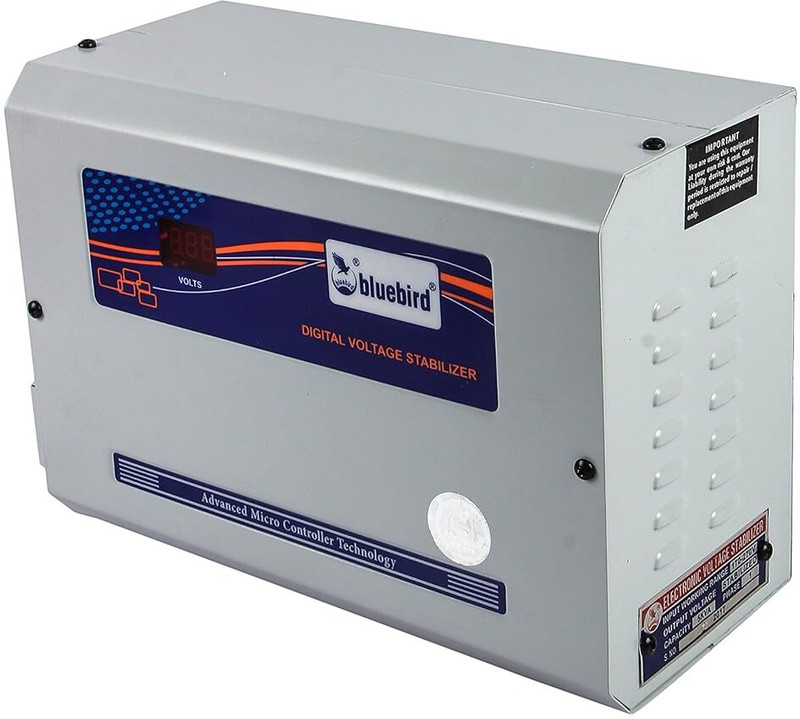 Bluebird Digital Voltage Stabilizer 4kVA 170-270V Aluminium for 1 and 1.5 Ton AC for 1 and 1.5 Ton AC(Light Grey)