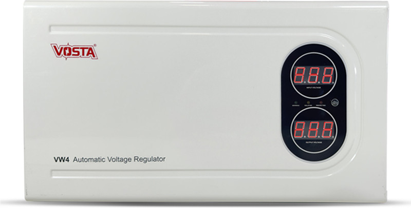 Vosta VW3 Digital Stabilizer for Treadmill and Home Use Appliances | 3KVA Automatic Voltage Stabilizer(White)