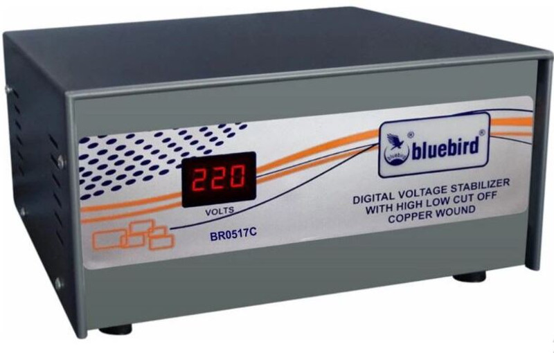 Bluebird 0.5KVA 170V-280V COPPER WOUNDED VOLTAGE STABILIZER FOR TELEVISION & REFRIGEARTOR AND SMALL APPLIANCES(Black)