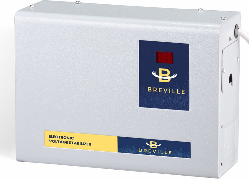 Breville VS5130 Voltage Stabilizer (130V to 285V) 5kVA Wide Working Range best for Inverter AC, Split, Windows AC for 2.2 Ton(Grey)