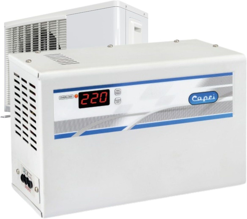 CAPRI Voltage Stabilizer for 1.5 Ton AC (150V–280V) | 4kVA Capacity|Digital Display Wall mounting(White grey, 150-400 Dlx Dg iTd)
