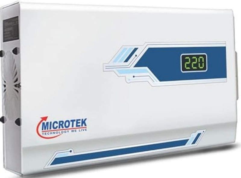 Microtek complete power solution PEARL EM4110+(110V-300V)1.5 TON AC Voltage stabilizer(Metallic grey)