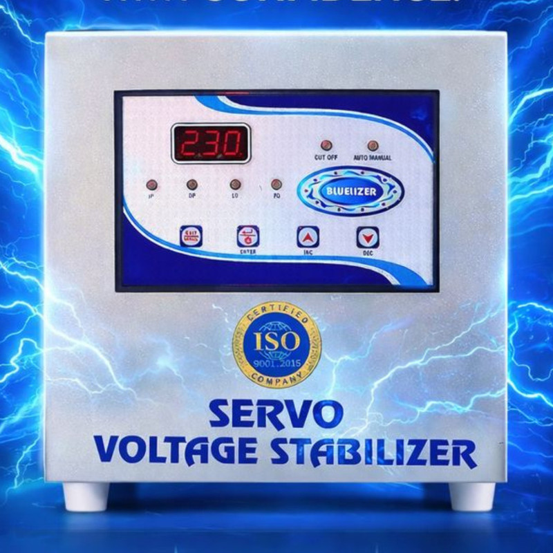 BLUELIZER 5 KVA SERVO STABILIZER WORKING RANGE (100 - 285 V) (INDIA'S FIRST SERVO WITH IN DISPLAY AMPERE METER)(EXCLUSIVELY DESIGNED FOR ASIC MINER (Crypto Mining Machine))