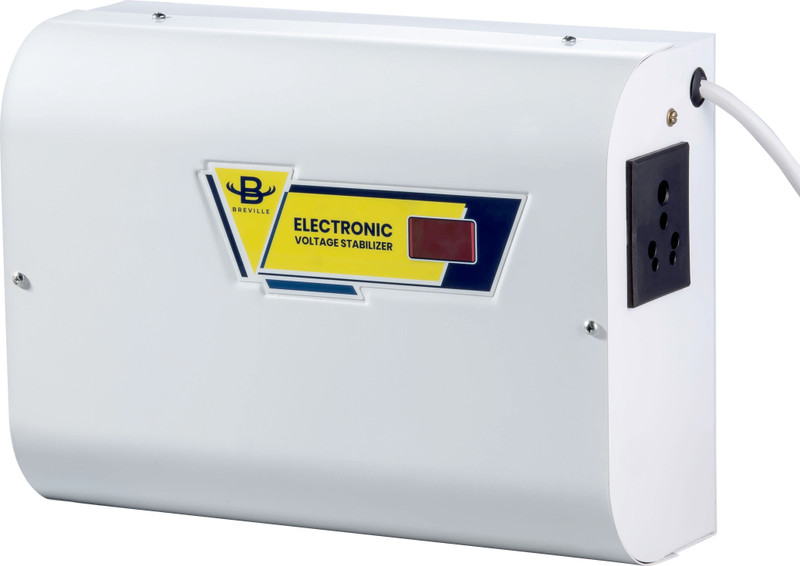 Breville 4kVA Digital Voltage Stabilizer | Upto 1.5 Ton AC | 130V–285V | Digital Display | Low & High Voltage Protection for Inverter, Split & Window AC(White)