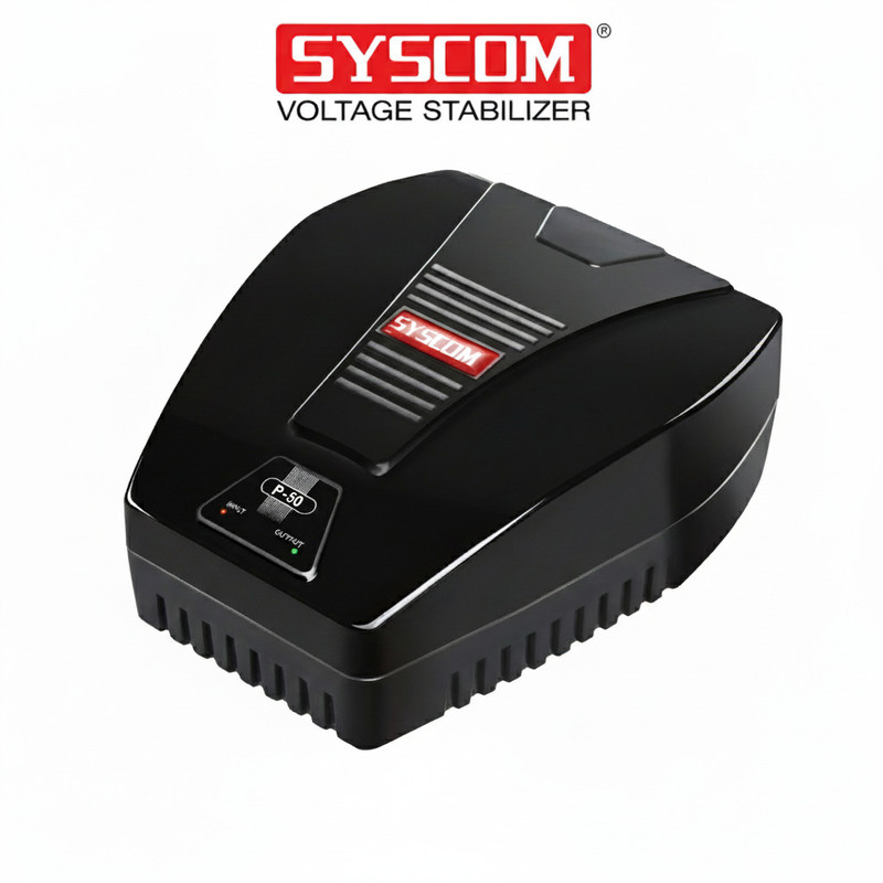 syscom P50 VOLTAGE STABILIZER LED TV (UPTO 45'') & DTH/LOAD UPTO 1.3 AMPS(Black)