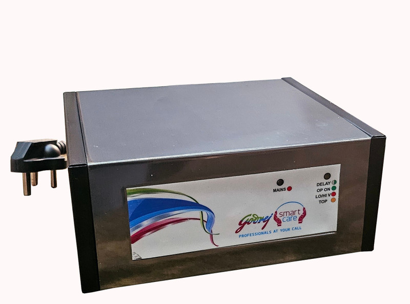 Godrej voltage stabilizer For Fridge, Washing Machine and TV (0.5 Kva 130V-280V) voltage stabilizer(Black, Chrome)
