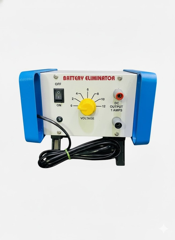 OCTA Battery Eliminator 0–12V DC 1A Regulated Power Supply for Laboratory Experiments Adjustable Voltage Output with Safety Protection Battery Eliminator(White and Blue)