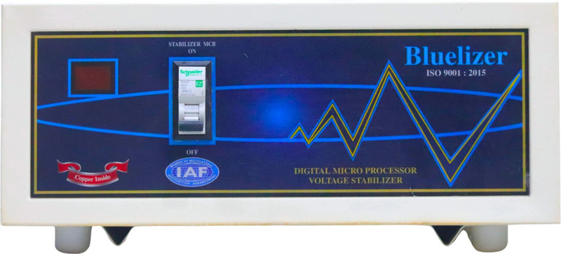 BLUELIZER 6 KVA MAINLINE STABILIZER WORKING RANGE (60 V - 300 V ) WITH HIGH / LOW CUT OFF INDIA'S FIRST STABILIZER(Blue, White)