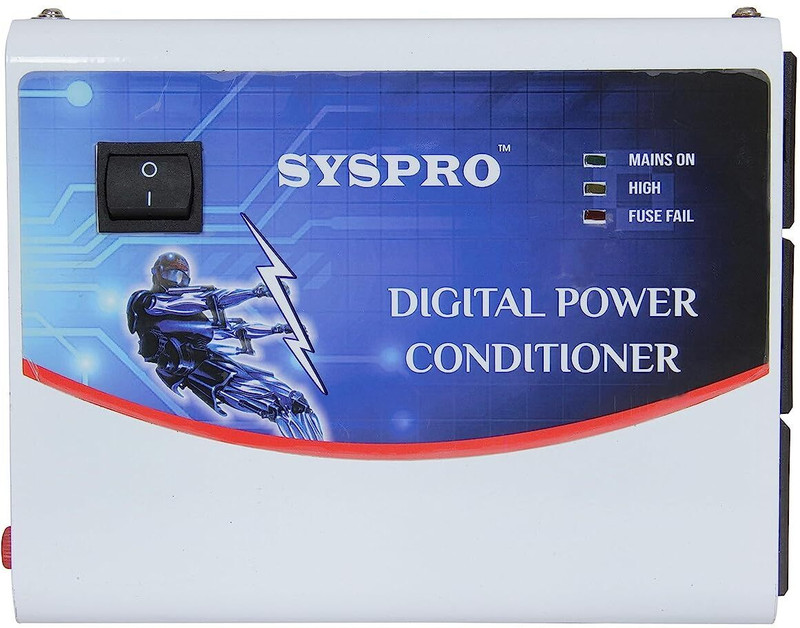Syspro Computer & Printer Voltage Stabilizer with Wall Mount (Working Range 160-290 V) Computer Shield Voltage Stabilizer(White)